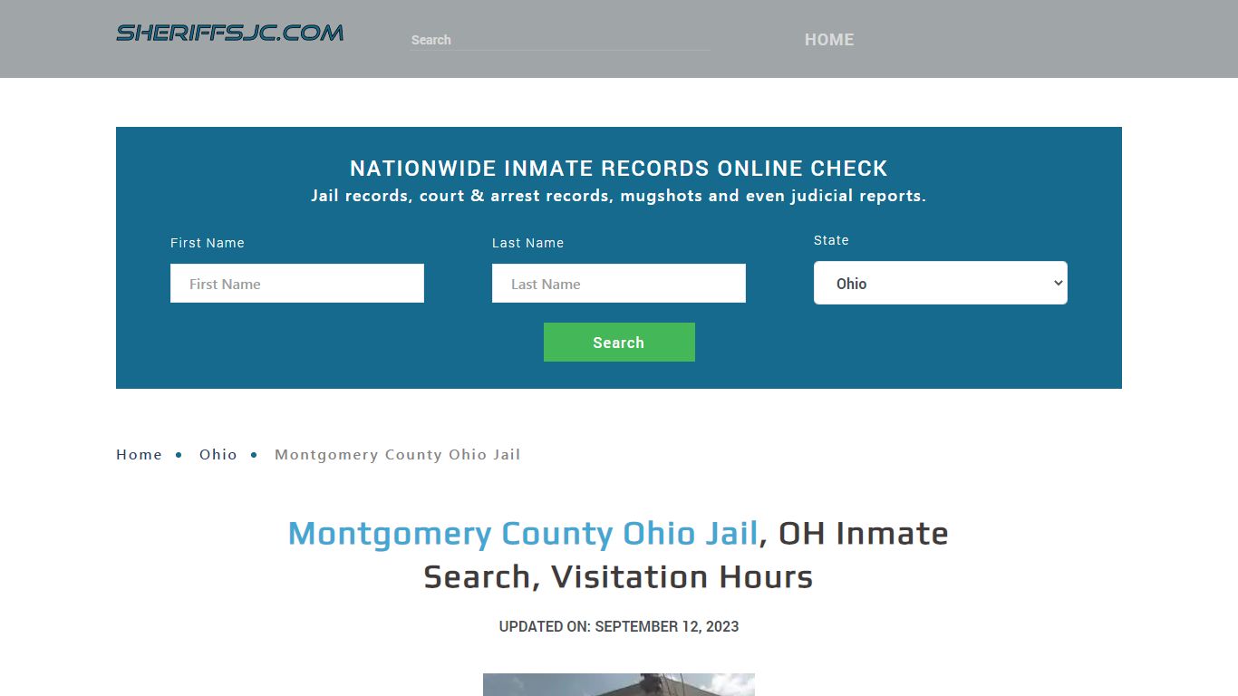 Montgomery County Ohio Jail, OH Inmate Search, Visitation Hours
