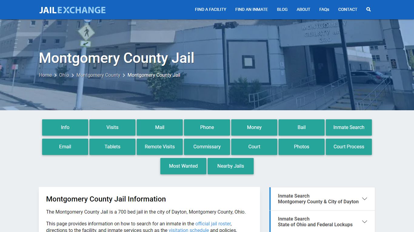 Montgomery County Jail, OH Inmate Search, Information